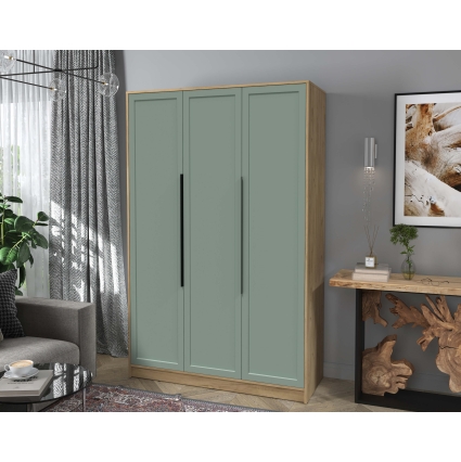 Шкаф распашной Тренд КТ-Ш3 (Дуб золотой ЛДСП/ Мята ЛМДФ) Ш1360 В2128 Г547